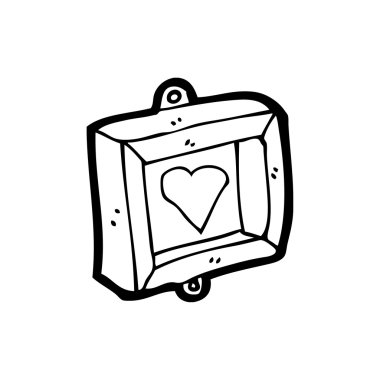 kalp asılı çerçeveli resim