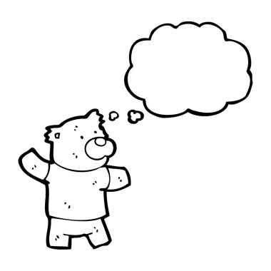 Düşünce baloncuklu oyuncak ayı