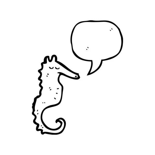 Seahorse with speech bubble — Stock Vector