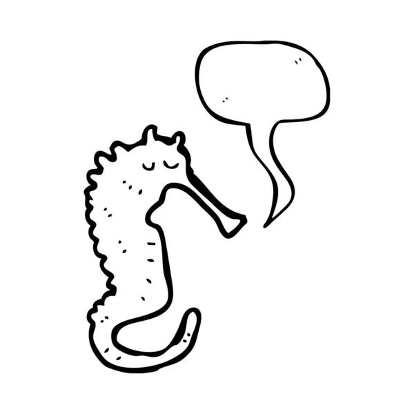 Seahorse with speech bubble — Stock Vector