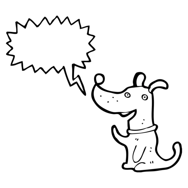 Cão feliz com bolha de fala — Vetor de Stock