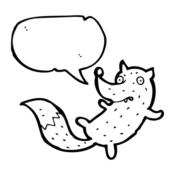 Grappige fox met tekstballon — Stockvector