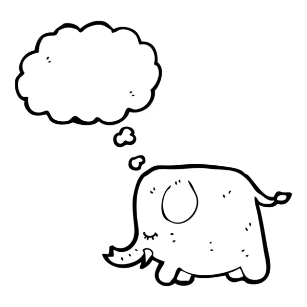 Olifant met gedachte bubble — Stockvector