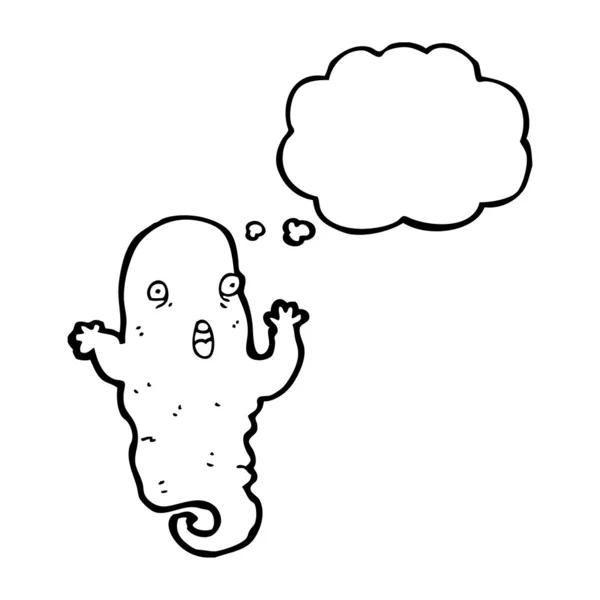 Spooky ghost met gedachte bubble — Stockvector