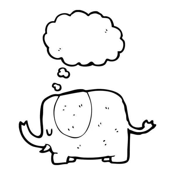 Gajah dengan gelembung pikiran - Stok Vektor