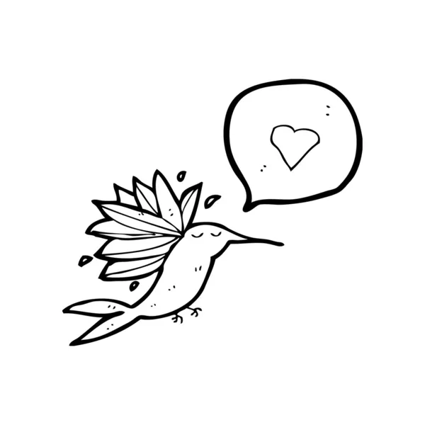 Colibri avec amour coeur parole bulle — Image vectorielle