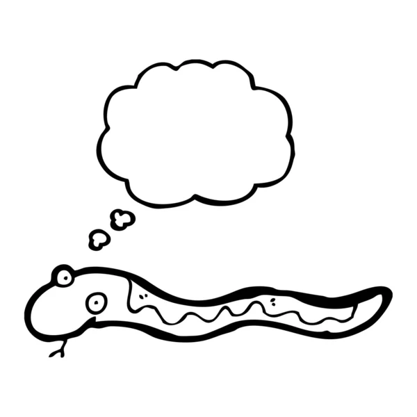 Serpiente feliz con burbuja del habla — Vector de stock