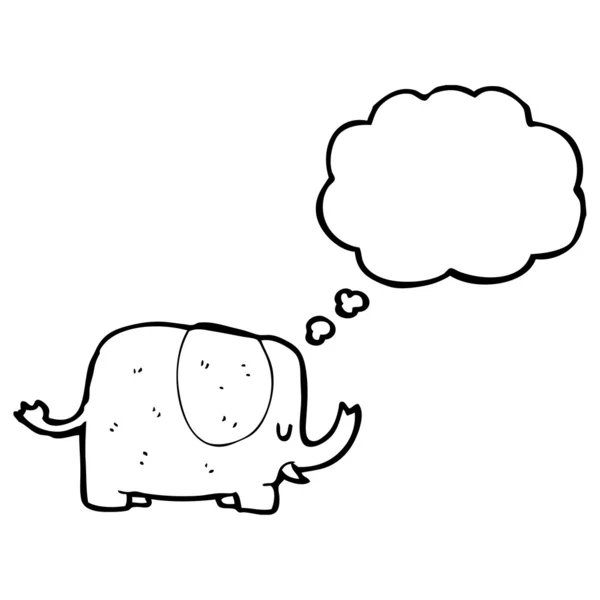 Elefante con burbuja de pensamiento — Vector de stock