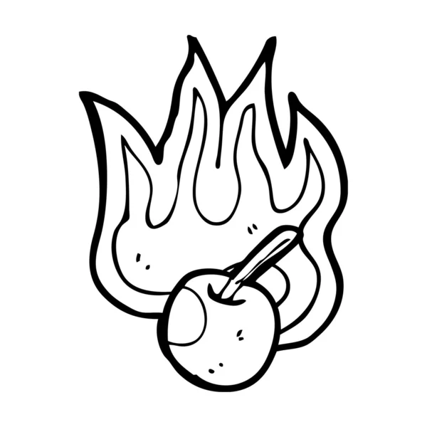 Simbolo di ciliegia fiammeggiante — Vettoriale Stock
