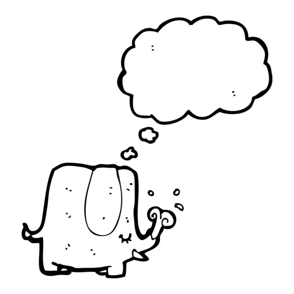 Elefante con burbuja de pensamiento — Vector de stock