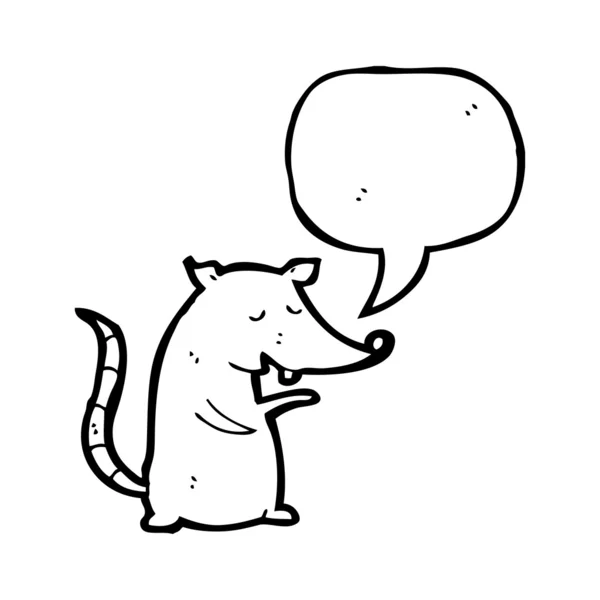 Mutlu fare ile konuşma balonu — Stok Vektör