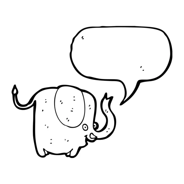 Elefante con burbuja del habla — Vector de stock