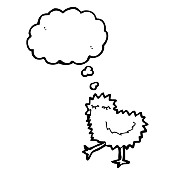 可爱的小鸡与思想泡泡 — 图库矢量图片