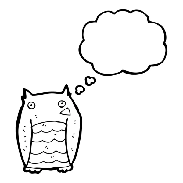 Funny owl with thought bubble — Stock Vector