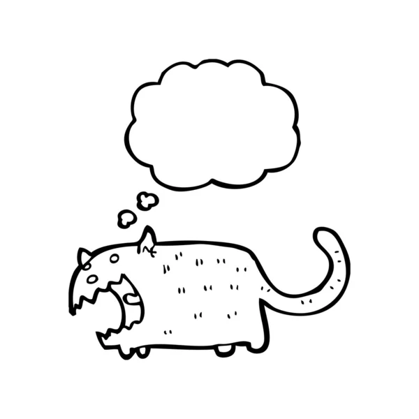 Vzteklá kočka s myšlenkou bublina — Stockový vektor