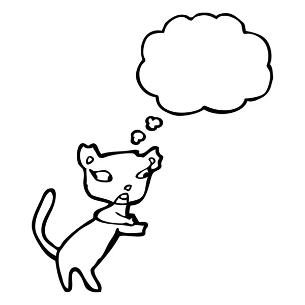 Gato con burbuja de pensamiento — Vector de stock