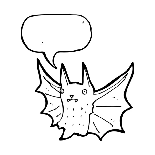 Χαριτωμένο Απόκριες νυχτερίδα με το συννεφάκι λόγου — Διανυσματικό Αρχείο