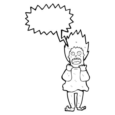 dehşete adam çığlık