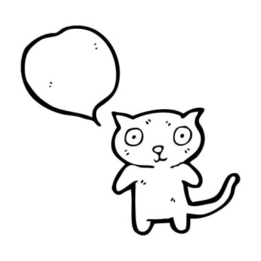 küçük kedi ile konuşma balonu