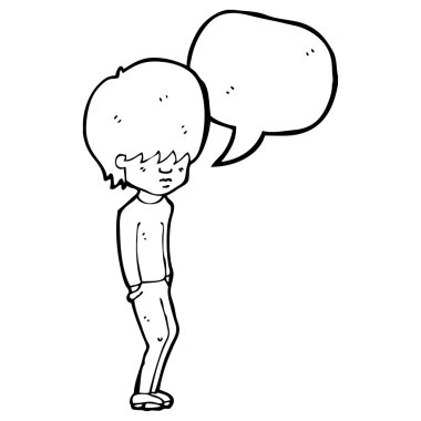 konuşma balonu olan emo çocuk