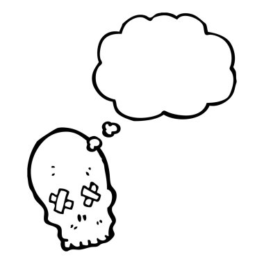 bantlanmış gözleri ürkütücü kafatası