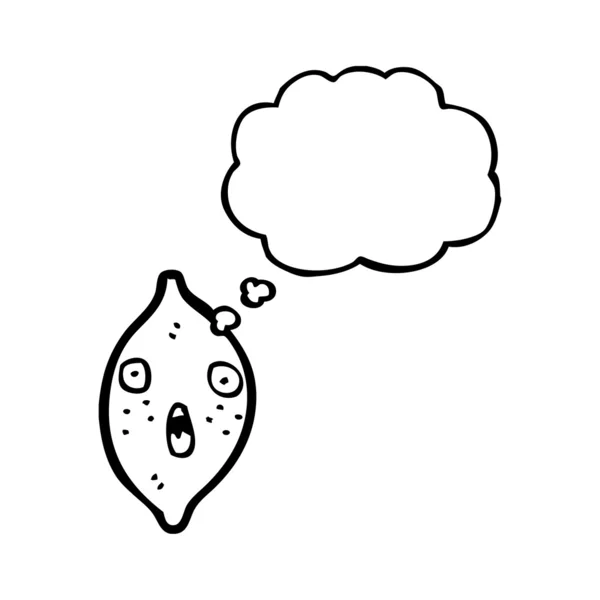 Citron avec bulle de pensée — Image vectorielle
