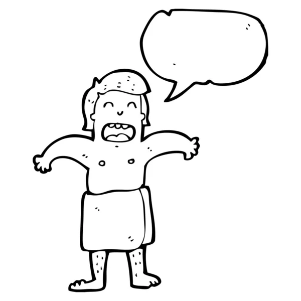 Homme en serviette avec bulle de parole — Image vectorielle