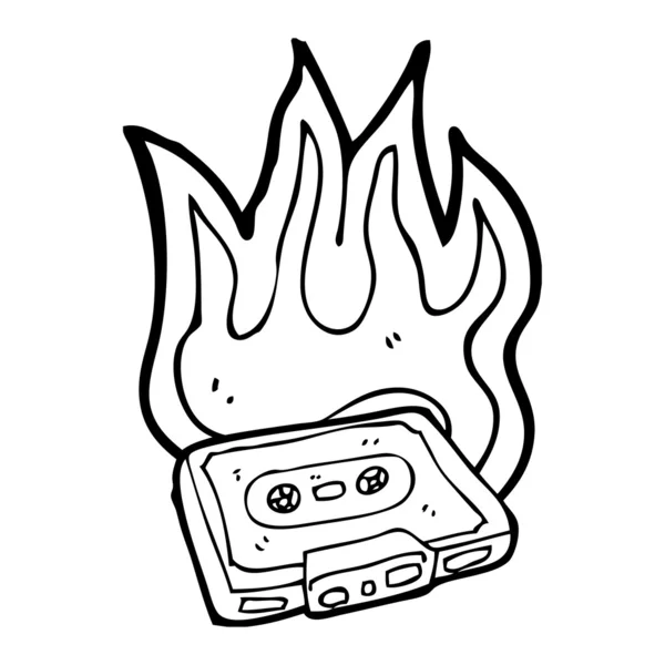 Grabación de cinta de cassette — Vector de stock