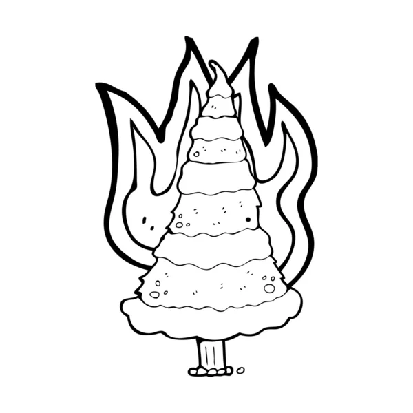 燃烧的圣诞树 — 图库矢量图片