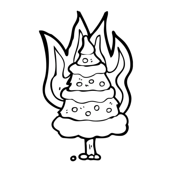 Árbol de Navidad ardiente — Vector de stock