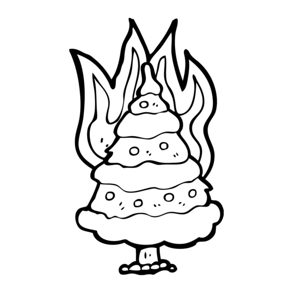 Brûler l'arbre de Noël — Image vectorielle