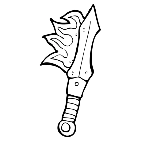 Espada llameante — Vector de stock