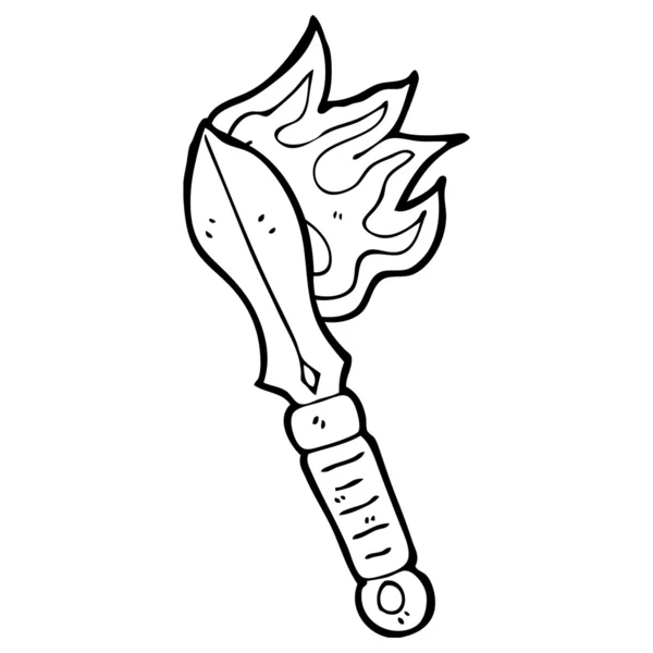 Espada flamejante — Vetor de Stock