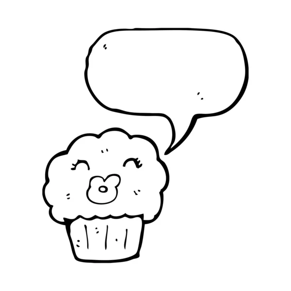 Muffin mit Sprechblase — Stockvektor