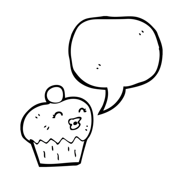 Muffin with face — Stock Vector