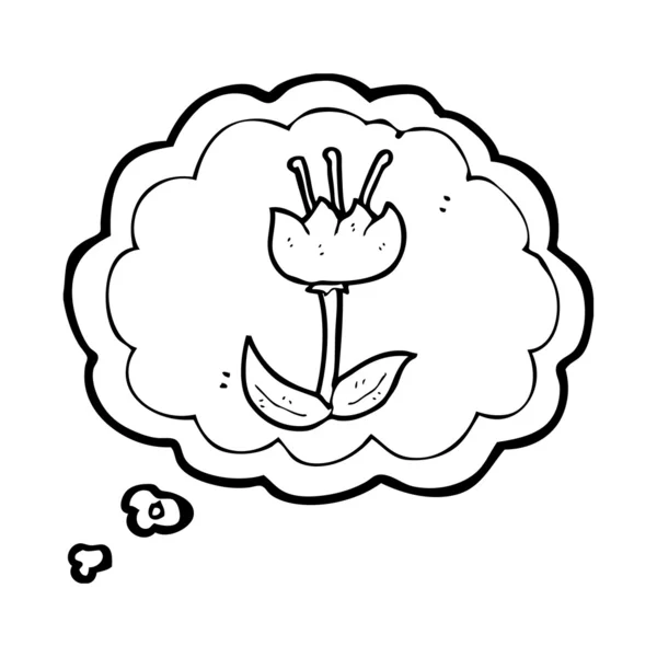 Pictogramme de fleur de tulipe dans la bulle de pensée — Image vectorielle