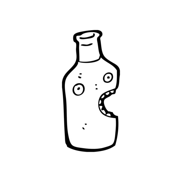 Botella de vino conmocionado — Vector de stock