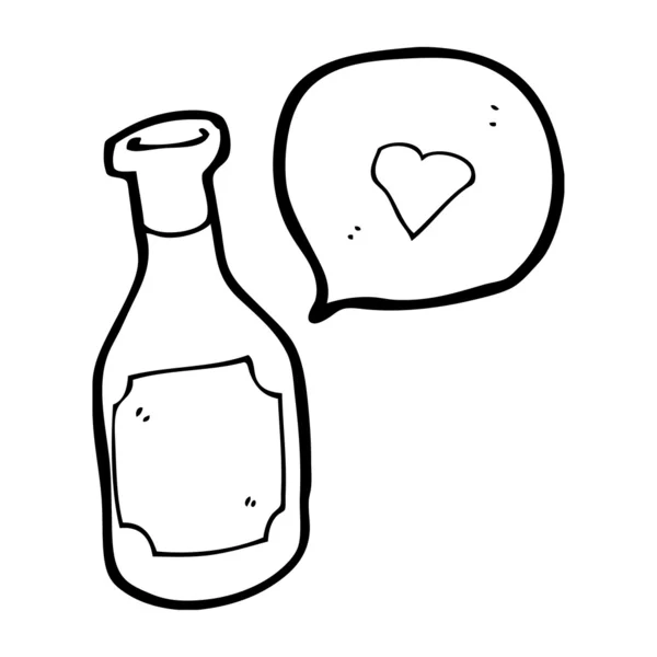 Hablando botella de vino — Vector de stock