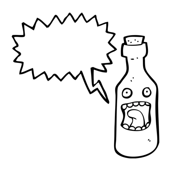 Bottle with thought bubble — Stock Vector