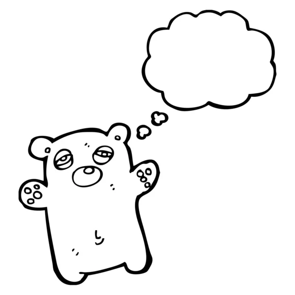 Tired teddy bear with speech bubble — Stock Vector