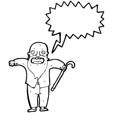 yaşlı adam bağırıyor