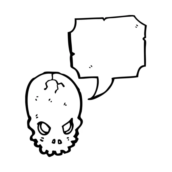 Calavera con burbuja del habla — Vector de stock