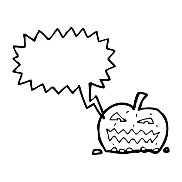 Pumpkin with thought bubble — Stock Vector