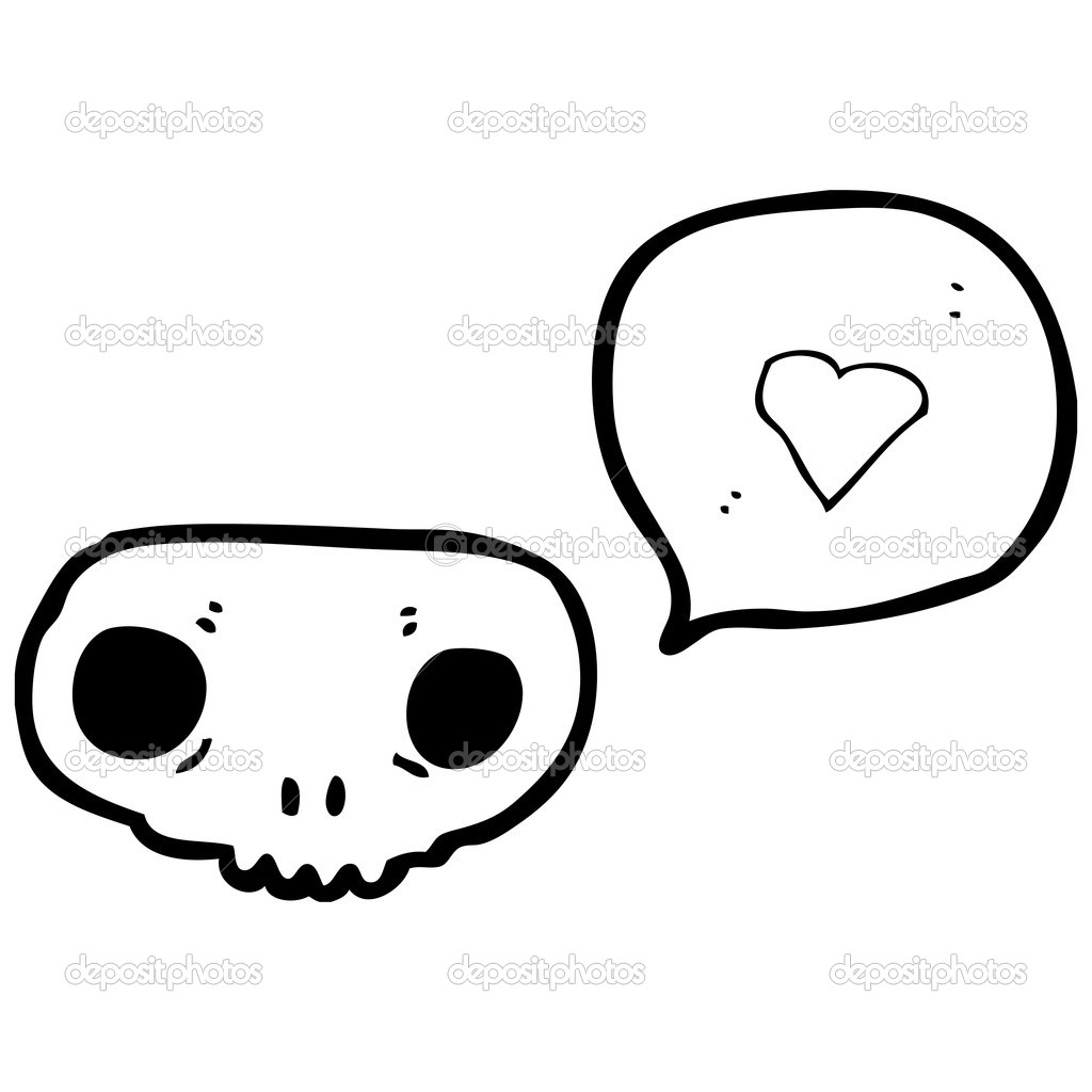 Signe Du Crane Avec Coeur D Amour Image Vectorielle Par Lineartestpilot C Illustration