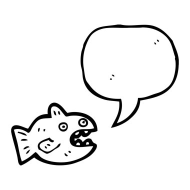 konuşma balonu ile balık