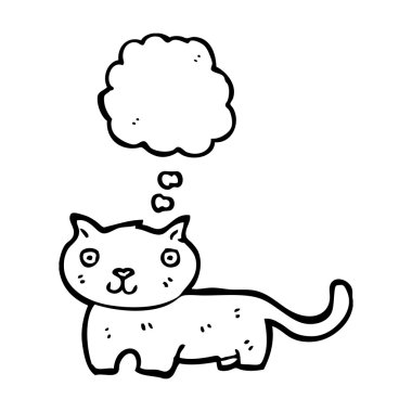 kedi ile düşünce balonu