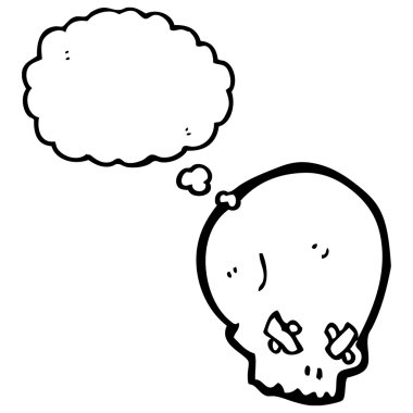 bantlanmış gözleri ürkütücü kafatası