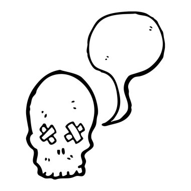 bantlanmış gözleri ürkütücü kafatası