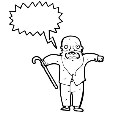 yaşlı adam ile konuşma balonu