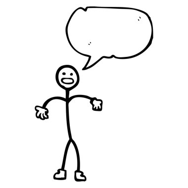 omuzlarında shrugging sopa adam